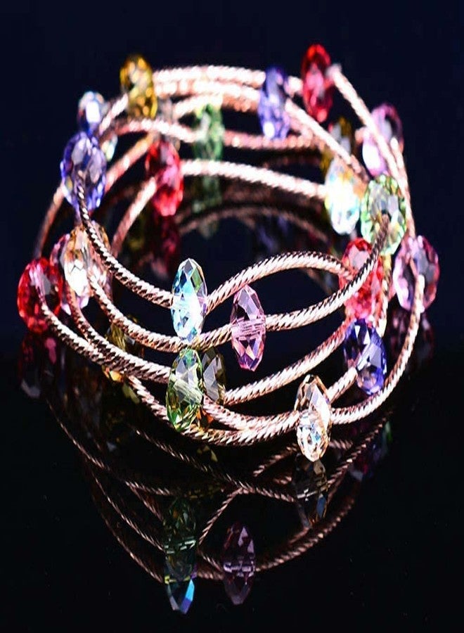 DIY Crafts 50 Pcs, Random M Color, 4-10mm Wholesale Briolette Crystal Glass Beads for Jewelry Making Faceted #5040 Briollete Rondelle Shape(50 Pcs, Random M Color) - Image 3